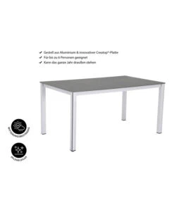 MWH Loft-Tisch Elements, Ca. B160/H74/T90 Cm -Gartenbedarf Förderung 1897149 WE IG 001 ElementsTisch160x90x74cmSilberNEU