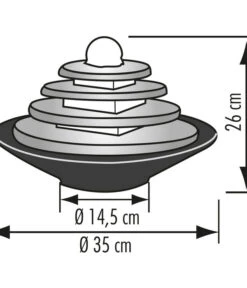 Seliger Zimmerbrunnen Tao, Schiefer, Ca. Ø35/H25 Cm -Gartenbedarf Förderung 2702546 WE FS 002 SeligerZimmerbrunnenTaoSchiefer