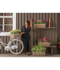 Van Der Leeden Rattan-Pflanzkasten, Graubraun -Gartenbedarf Förderung 3692761 3692506 3692548 WE MO 011 RattanPflanzkastenbraun