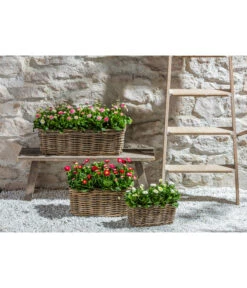 Van Der Leeden Rattan-Pflanzkasten, Graubraun -Gartenbedarf Förderung 3692761 3692548 3692506 WE MO 013 RattanPflanzkastenbraun