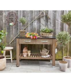 Dehner Premium Holz-Pflanztisch Windsor, Ca. B110/H84/T55 Cm -Gartenbedarf Förderung 4054797 WE MO 002 DehnerPflanztischWindsor