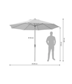 Dehner Schirm Milos, Rund, Ca. Ø294 Cm -Gartenbedarf Förderung 4211819 WE BG 001 SchirmMilosHellbraun