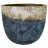 Dehner Keramik-Topf Mystras, Rund, Blau-braun -Gartenbedarf Förderung 4441317 4441341 4441408 WE FS 001 DehnerKeramikTopf