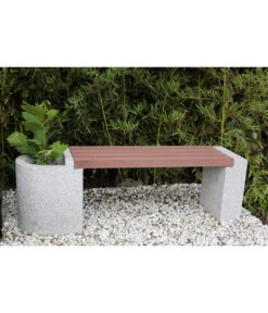 Dehner Granit-Gartenbank, Ca. B145/H45/T35 Cm, Grau/braun -Gartenbedarf Förderung 4451605 WE MO 001 DehnerGranitGartenBankMitWPCBepflanzkasten