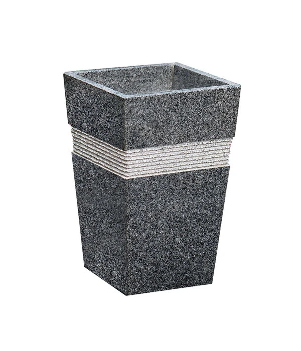 Granit-Pflanztopf, Eckig, Schwarz, 30 X 30 X 49 Cm 3 Granit-Pflanztopf, Eckig, Schwarz, 30 X 30 X 49 Cm