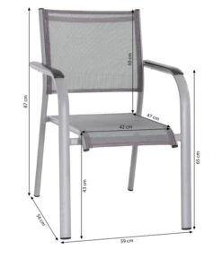 Dehner Balkon-Stapelstuhl Dallas -Gartenbedarf Förderung 5302070 WE BG 001 DehnerLivingAluStapelsesselDallasAluBalkonstapelDallasD