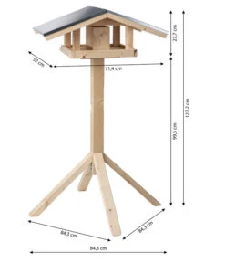 Dehner Natura Futterhaus Karwendel, Natur, Inkl. Ständer, Ca. B84,3/H127,2/T84,3 Cm -Gartenbedarf Förderung 6622898 WE BG 001 DehnerNaturaKarwendelSatteldachStaendeNaturnew