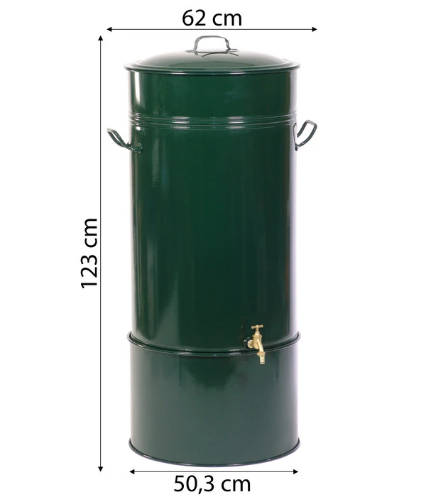 RENNER Metall-Regentonne Inkl. Gelochtem Deckel Und Sockel, 150 L, Dunkelgrün 7 RENNER Metall-Regentonne Inkl. Gelochtem Deckel Und Sockel, 150 L, Dunkelgrün – Bild 5