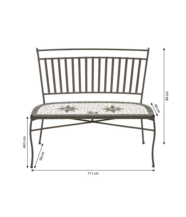 Dehner Mosaikbank Diana, 2-Sitzer 5 Dehner Mosaikbank Diana, 2-Sitzer – Bild 3