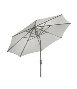 Dehner Schirm Milos, Rund, Ca. Ø294 Cm -Gartenbedarf Förderung 6702864 WE FS 003 SchirmMilosHellgrauNeu