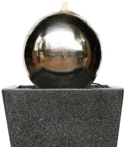 Dehner Edelstahl-Gartenbrunnen Kioto, Ca. B34/H83/T34 Cm -Gartenbedarf Förderung 6731343 WE DE 002 DehnerEdelstahlGartenbrunnenKiotoNEU