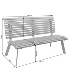 Dehner Bank London, 3-Sitzer -Gartenbedarf Förderung 6893762 6893770 6893788 WE DE 001 AlubankLondonSkizze