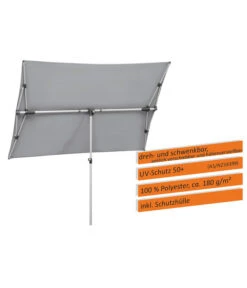 Schneider Sonnenschirm Novara, Rechteckig, Ca. B190/T140 Cm -Gartenbedarf Förderung 6953541 WE IG 001 SchneiderSonnenschirmNovarasilvergrau